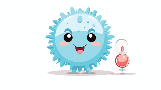 Yarn ball mascot as vaccinator  cute design flat vector