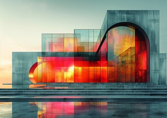Technological Background: Lights, Beams, Code, Line Charts, and More