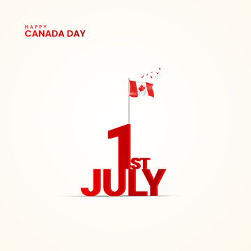 Happy Canada Day, Canada day design for social media banner, poster, Canada flag, 1 July.