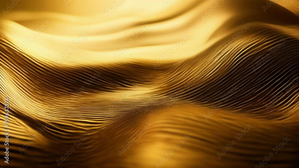 Poster  Golden abstract waves, perfect for luxury and elegance