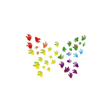 World Autism Awareness Day Logo , Autistic Colorful Butterfly Logomark On White Background