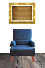 old single sofa seat and frame isolated Premium PSD
