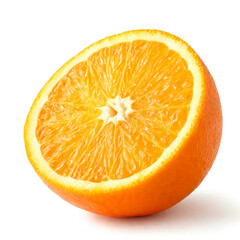 Orangen hälfte isoliert auf weißen Hintergrund, Freisteller - obrazy, fototapety, plakaty