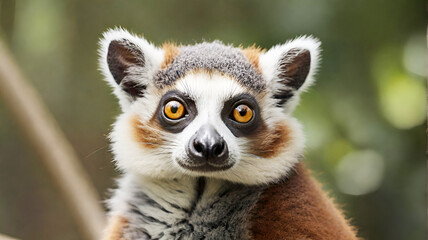 Fototapeta premium Portrait of a Lemur Catta animal image.