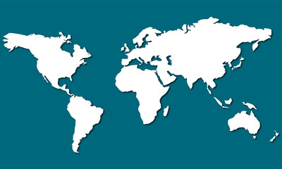Fototapeta na wymiar World map vector illustration. World map symbol or icon. World travel destinations.