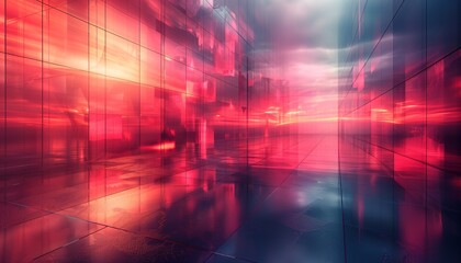 Technological Background: Lights, Beams, Code, Line Charts, and More