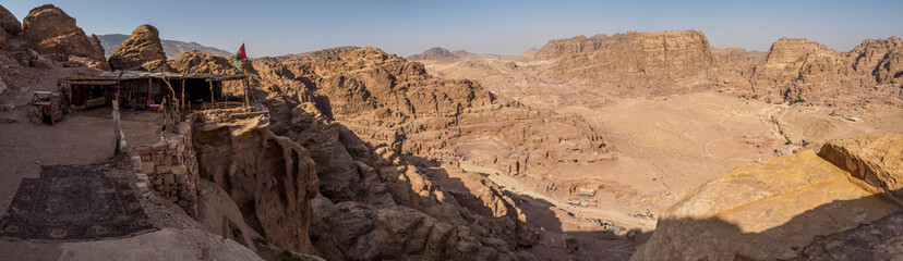 Panoramic view of the Petra site from the moutains around