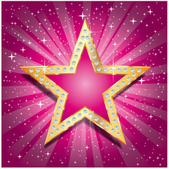 gem star on pink burst - 759643971