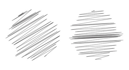 Hand drawn scribble line shapes doodle pattern with brush stroke isolated on white background in eps 10.