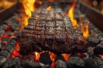 lamb being grilled on coal professional advertising food photography