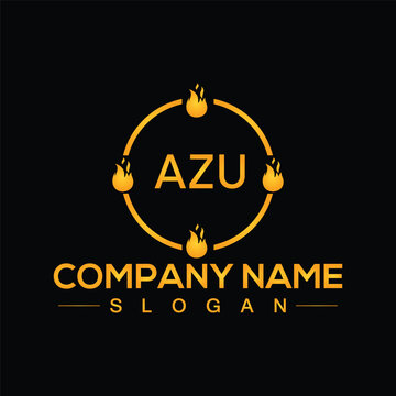 AZU Initial Letter Logo Design Template for Company Vector