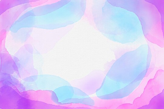 The abstract background illustration. The effect of painting with watercolors on a grainy textured paper. Pastel blurred shades. Multi-colored spots wallpaper. Pink, blue.