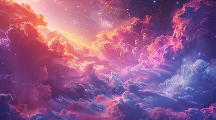 Beautiful digital art illustration of the most stunning cloud in the universe
