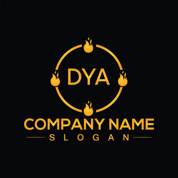 DYA alphabet letter logo design with creative square shape
