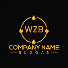 Obraz premium WZB alphabet letter logo design with creative square shape