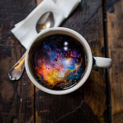 Coffee Cup Filled with the Universe generative ai