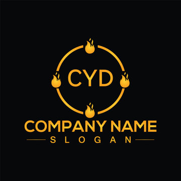CYD alphabet letter logo design with creative square shape