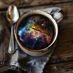 Coffee Cup Filled with the Universe generative ai
