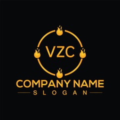 Creative monogram VZC letter logo design for company branding