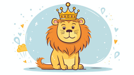 cartoon lion with crown