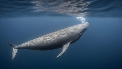 A Beaked Whale Diving Deep Into The Ocean Depths