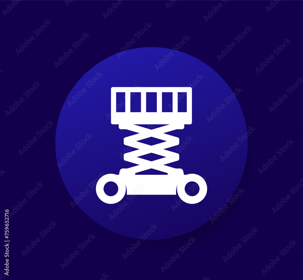 Canvas Prints lifting platform icon, scissor lift vector