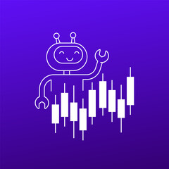 trading bot vector icon, AI for market data analysis