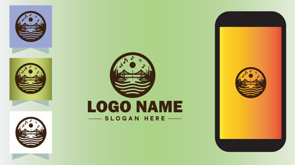 music logo song singer dj sound vector art icon graphic music logo template