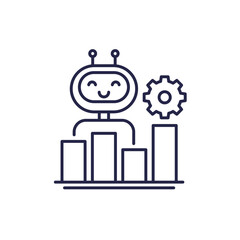 AI for data analysis line icon