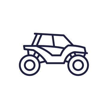UTV line icon, offroad vehicle or atv vector