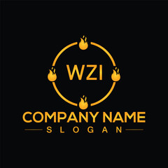 WZI initial letters unique logo design vector template for branding - obrazy, fototapety, plakaty