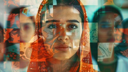 Unity Mosaic: A collage celebrating women's empowerment across cultures.