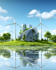 Renewable and Sustainable Energy Concept, Environmental Protection, Green Energy.