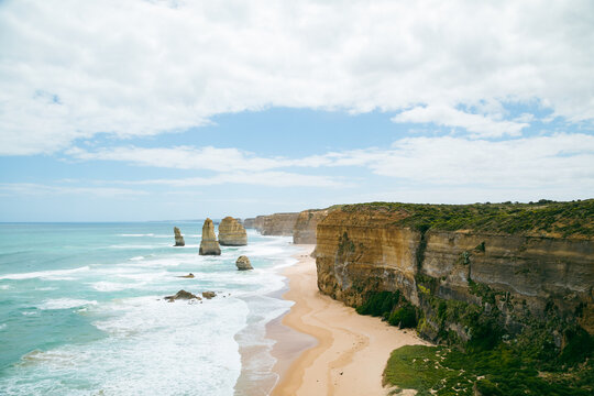 The 12 Apostles scenic tourist destination along the Great Ocean Road on the south coast of Victoria