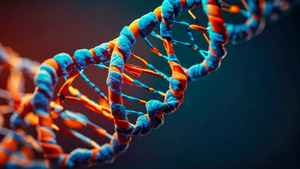 DNA structure on a dark background