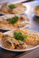 food in a shelter close-up. helping the homeless