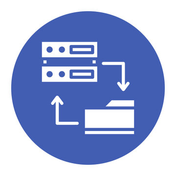 Network Data Backup icon vector image. Can be used for Networking.