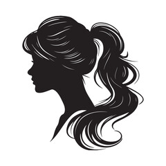 Female silhouette in profile. vector on white isolated background