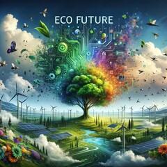 Surrealistic Fusion of Nature and Technology for Eco Future