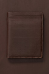 Bespoke full grain brown leather wallet background