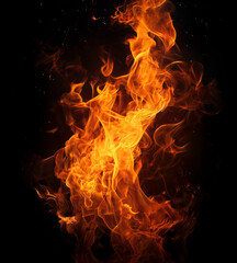 Fototapeta na wymiar fire background fire on black background fire overlay