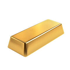 gold bar isolated on transparent background Generative Ai
