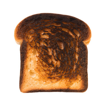 Slice of bread burnt isolated on transparent background Generative Ai