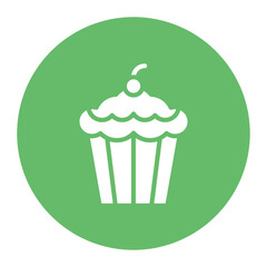 Cupcake icon vector image. Can be used for Baby Shower.