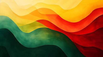 Abstract background with curved lines, shapes. Modern multicolored background texture in red, yellow, green colors