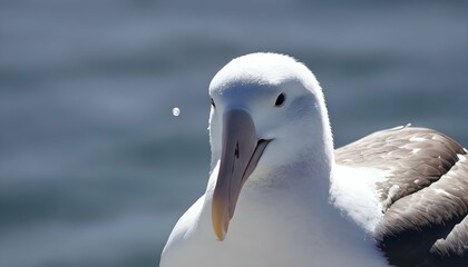 An Albatross With Its Feathers Glistening With Sal - obrazy, fototapety, plakaty