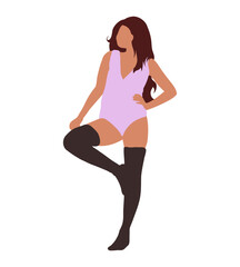 girl in violet swimsuit, woman dancer