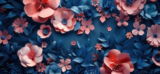 floral wallpaper for desktop or tablet - obrazy, fototapety, plakaty