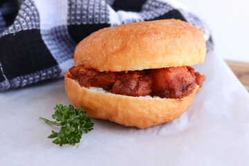Vetkoek or Amagwinya. South African food made with dough and usually filled with curry or jam