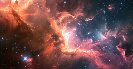 Colourful nebula galaxy cosmos astronomy star